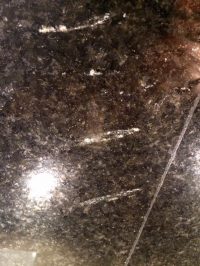 Scratched granite countertop